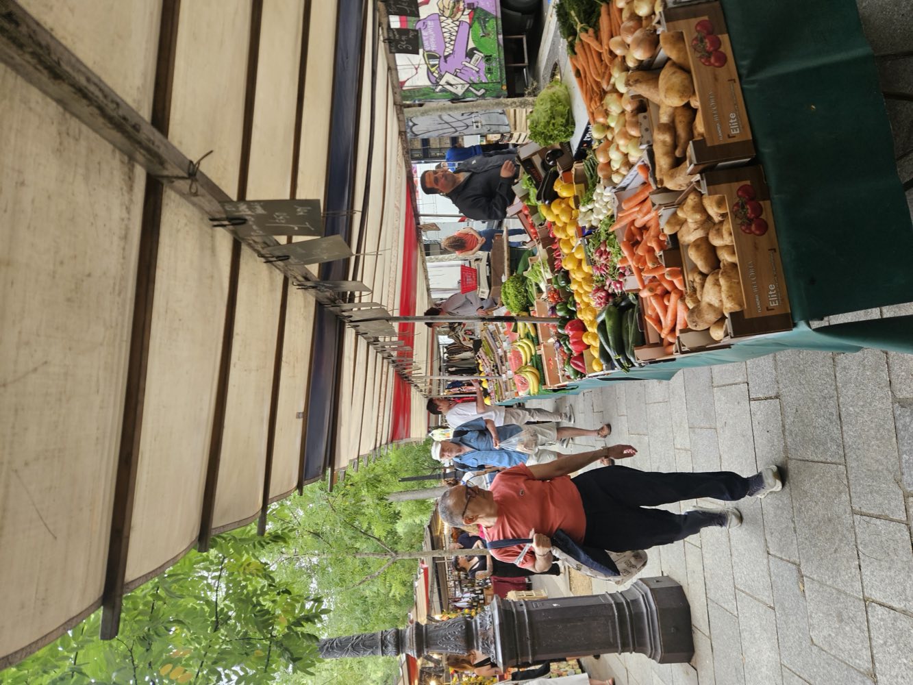 Étal de fruits et légumes frais — photo d'illustration du métier